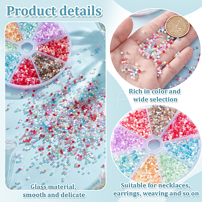 80G 8 Colors Glass Seed Beads GLAA-GO0001-20A-1
