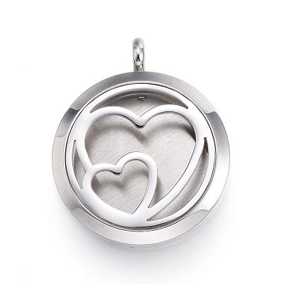 316 Surgical Stainless Steel Diffuser Locket Pendants STAS-H342-40P-1