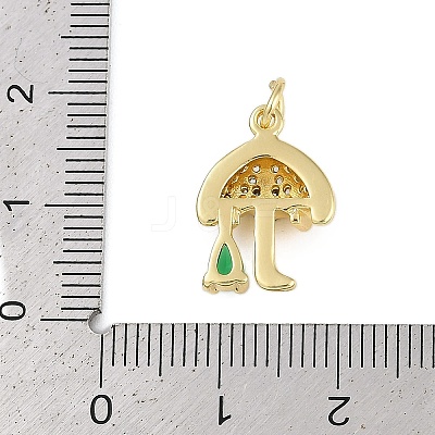 Rack Plating Brass Micro Pave Cubic Zirconia Pendants KK-R166-02G-06-1