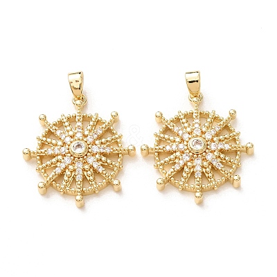 Brass Pave Cubic Zirconia Pendants KK-A304-29C-G-1