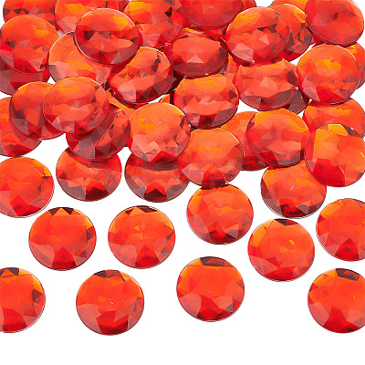 50Pcs Flat Back Acrylic Rhinestone Cabochons OACR-OC0001-15B-1