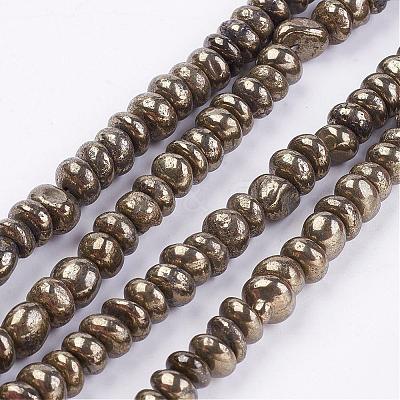 Natural Pyrite Bead Strands G-G673-04-1