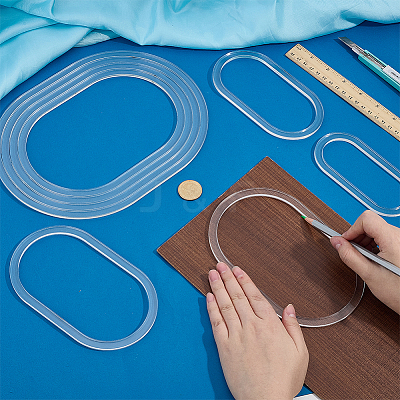 8Pcs Acrylic Template DIY-PH0036-13-1