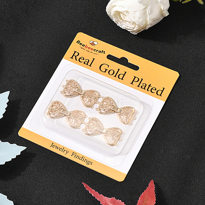 6Pcs Brass Micro Pave Cubic Zirconia Fold Over Clasps KK-BBC0021-30-1