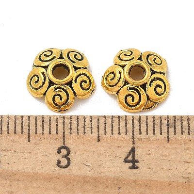 Tibetan Style Bead Caps TIBE-P003-68AG-1