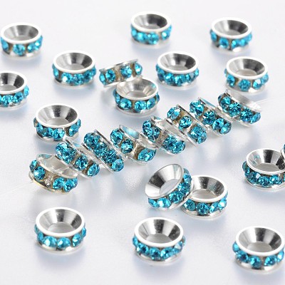 Brass Rhinestone Spacer Beads RB-A020-7mm-03S-1