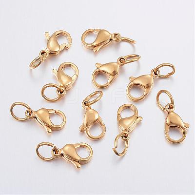 Ion Plating(IP) 304 Stainless Steel Lobster Claw Clasps STAS-P139-A13-G-1