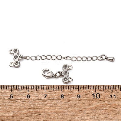 Brass Micro Pave Clear Cubic Zirconia Chain Extender KK-A214-35P-1