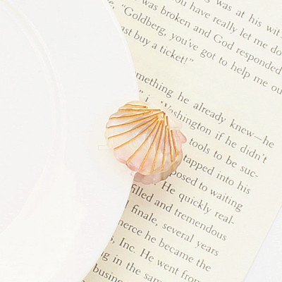 Cellulose Acetate(Resin) Shell Shape Hair Claw Clips OHAR-PW0003-029H-1