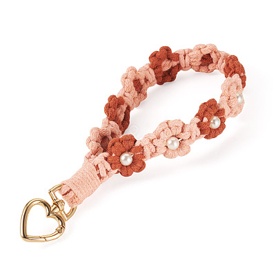 Cotton Braided Flower Pendant Decorations AJEW-TAC0030-032G-13-1
