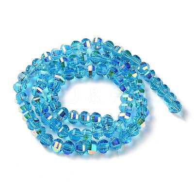 Transparent Electroplate Glass Beads Strands GLAA-Q099-C01-08-1-1