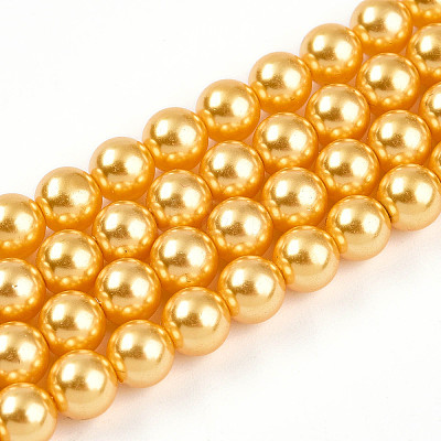 Baking Paint Pearlized Glass Pearl Bead Strands HY-N002-6mm-A08-1