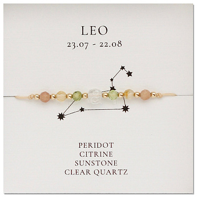 Natural stone constellation bracelet with 12 zodiac signs NR2952-7-1