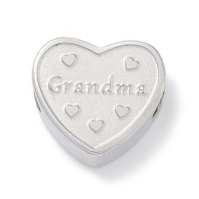 Mother's Day Tarnish Resistant 304 Stainless Steel European Beads STAS-K286-04J-P-1
