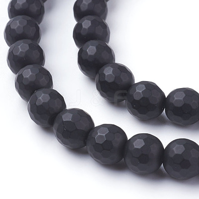 Synthetic Black Stone Beads Strands X-G-C059-8mm-1-1