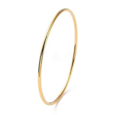 Ion Plating(IP) 304 Stainless Steel Simple Plain Bangle for Women BJEW-F461-01I-G-1