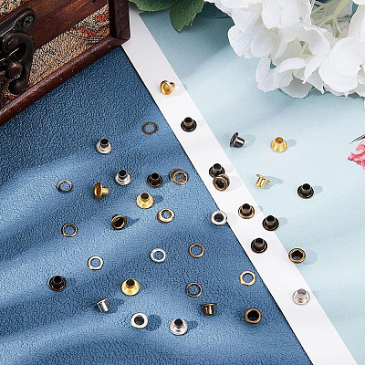 200 Sets 4 Colors Iron Grommet Eyelet Findings SCRA-GF0001-10A-05-1
