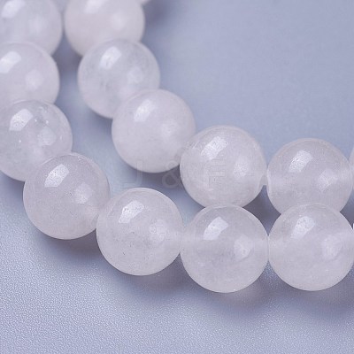 Natural White Jade Round Beads Strands G-N0120-03-8mm-1