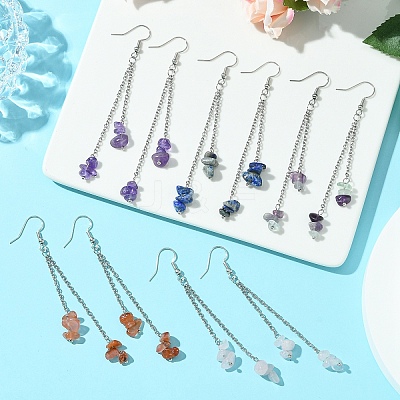 5Pair Brass Dangle Earrings EJEW-FS00040-1