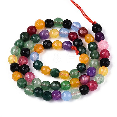 Dyed Natural White Jade Beads Strands G-T139-6mm-60-02-1