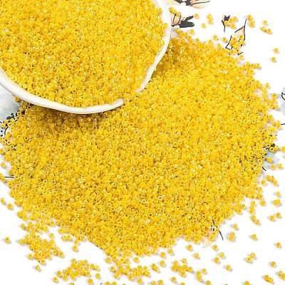 Opaque Colours Luster Glass Seed Beads SEED-H003-12D-1