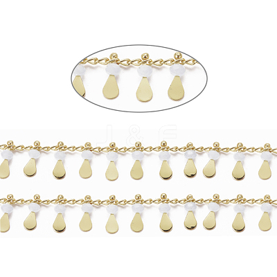 3.28 Feet Handmade Glass Beaded Chains X-CHC-E020-01L-1