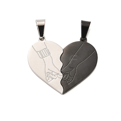 304 Stainless Steel Split Pendants STAS-M114-02PEB-1