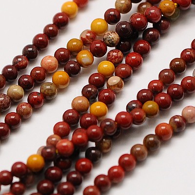 Natural Mookaite Round Bead Strands X-G-A130-3mm-15-1