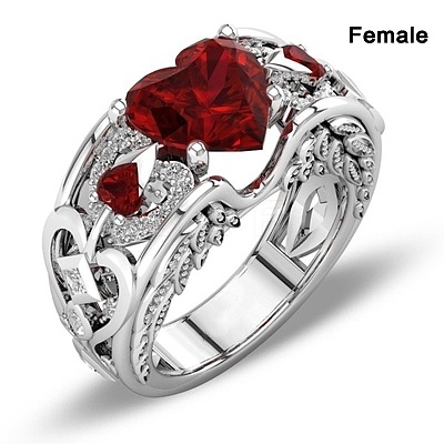 Heart Alloy Finger Rings for Couple FS-WGF8AF7-07-1