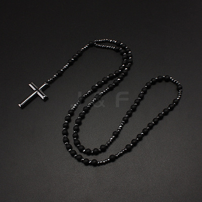 Black Labradorite & Black Hematite Pendant Necklaces PW-WG39403-01-1