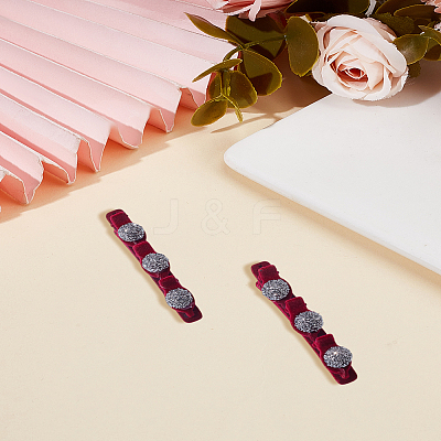 2Pcs PP and Velvet and Resin Alligator Hair Clips for Women Girls PHAR-LP0003-006A-1