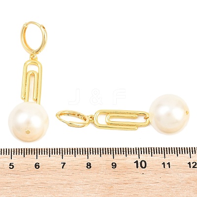 Paperclip with Round Brass Hoop Earrings EJEW-Z164-12G-1