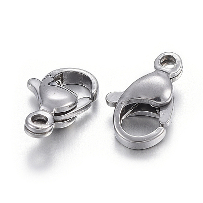 Non-Tarnish 304 Stainless Steel Lobster Claw Clasps X-STAS-F182-01P-E-1