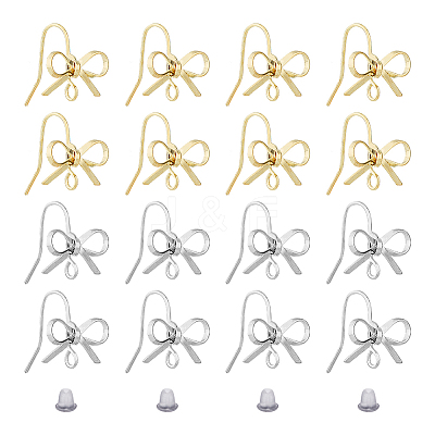 24Pcs 2 Color Brass Stud Earring Findings KK-FH0004-78-1