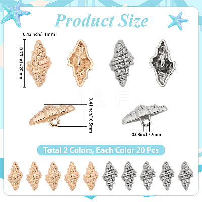 40Pcs 2 Colors 1-Hole Alloy Shank Buttons BUTT-CY0001-28A-1
