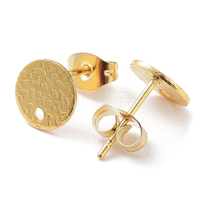 201 Stainless Steel Flat Round Stud Earring Findings LS-STAS-K259-18B-G-1