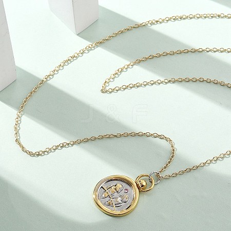 Brass Twelve Constellations Tarot Pendant Necklaces NJEW-Q006-01E-G-1