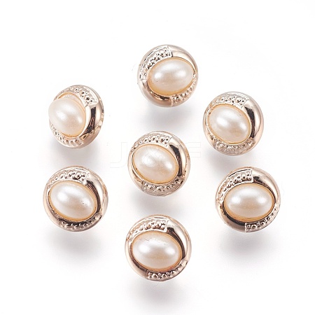 Plastic Shank Buttons BUTT-WH0012-08-1