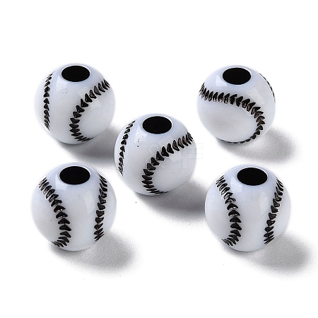 Opaque Acrylic European Beads LS-SACR-P031-25A-02-1