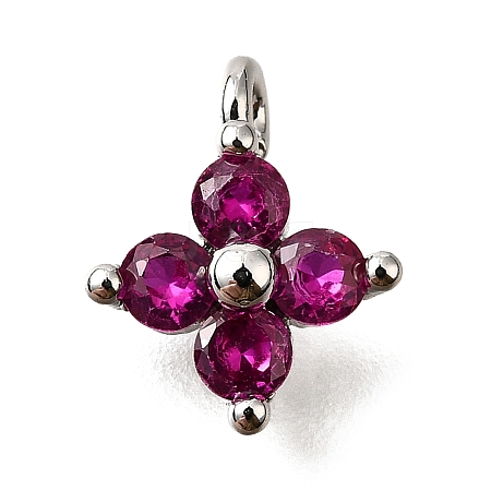 Brass Micro Pave Cubic Zirconia Pendants KK-D356-07E-P-1