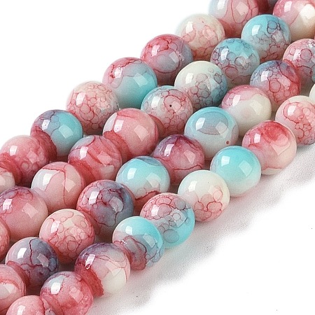 Baking Paint Glass Bead Strands GLAA-H031-01A-01-1