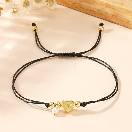 Imitation Pearl Charm Bracelets SI5748-4-1