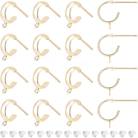 BENECREAT 16Pcs Brass Stud Earring Findings KK-BC0008-50-1