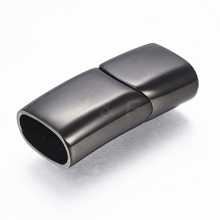 304 Stainless Steel Magnetic Clasps with Glue-in Ends STAS-F130-39B-1