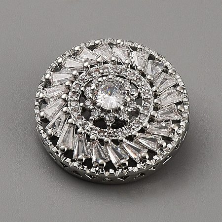 Brass with Cubic Zirconia Shank Buttons BUTT-WH0029-30-1