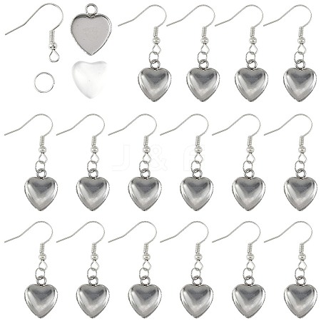 DIY Heart Dangle Earring Making Kits DIY-FS0009-18-1