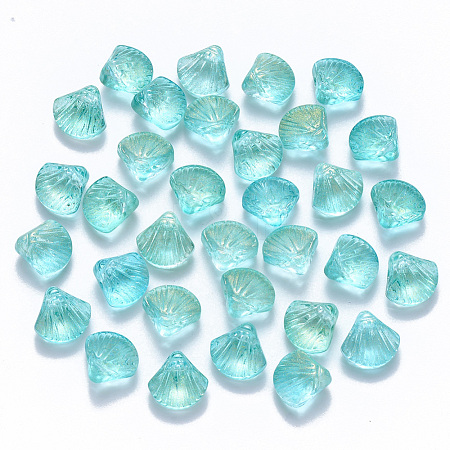 Transparent Spray Painted Glass Beads X-GLAA-T016-04A-1