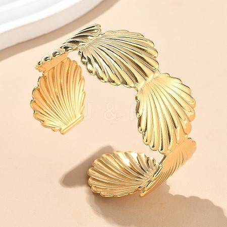 304 Stainless Steel Cuff Bangles for Women AJEW-P127-20G-1