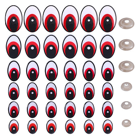 Oval Plastic/Resin Craft Safety Eyes DIY-GL0005-64B-1