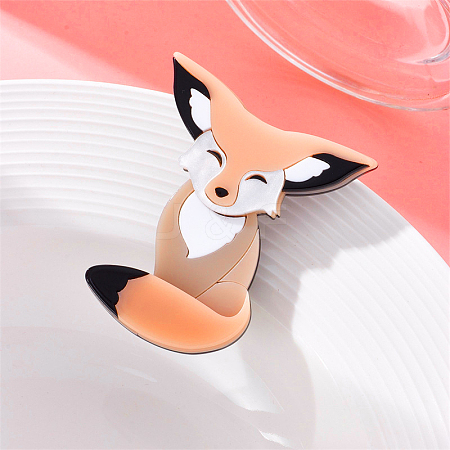 Fox Acrylic Brooch for Backpack Clothes PW-WG655B7-01-1